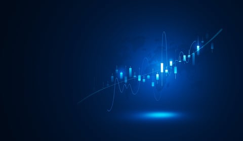 Strategy stock chart financial graph analysis market exchange on growth business technology background